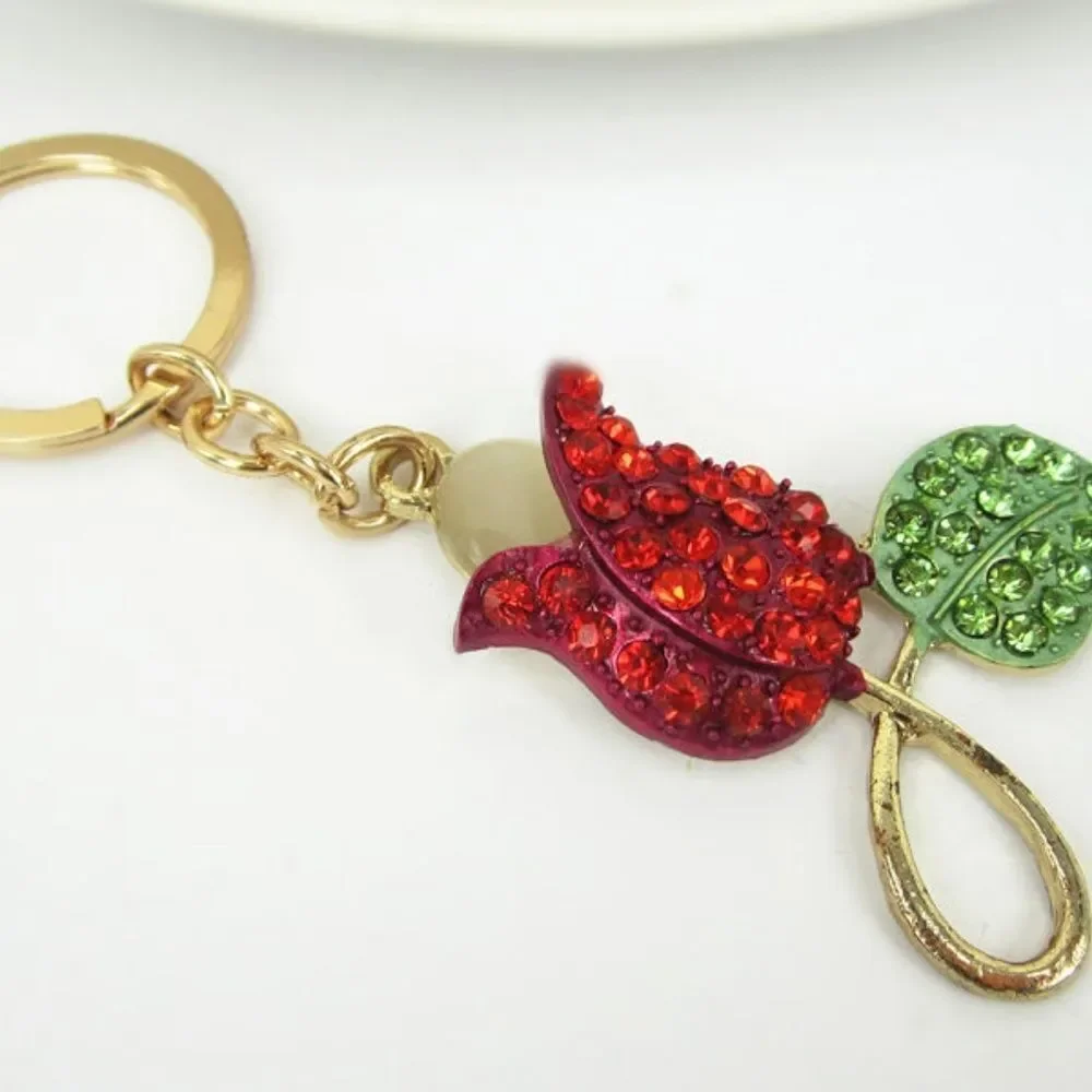 Keyring Rhinestone Rose Flowers 4 for $20